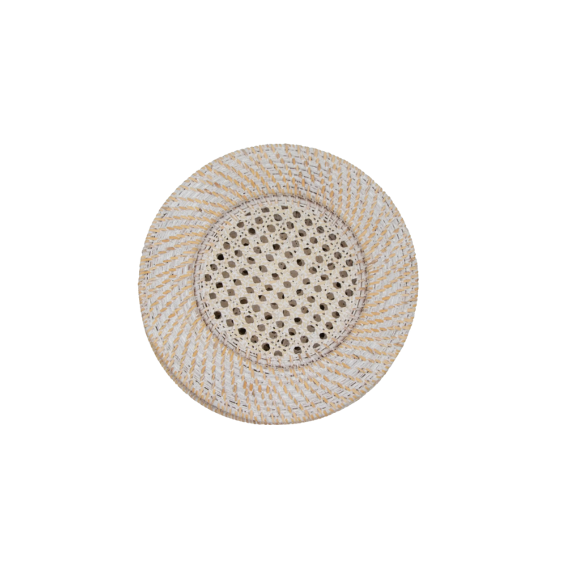 White Heritage Rattan Charger
