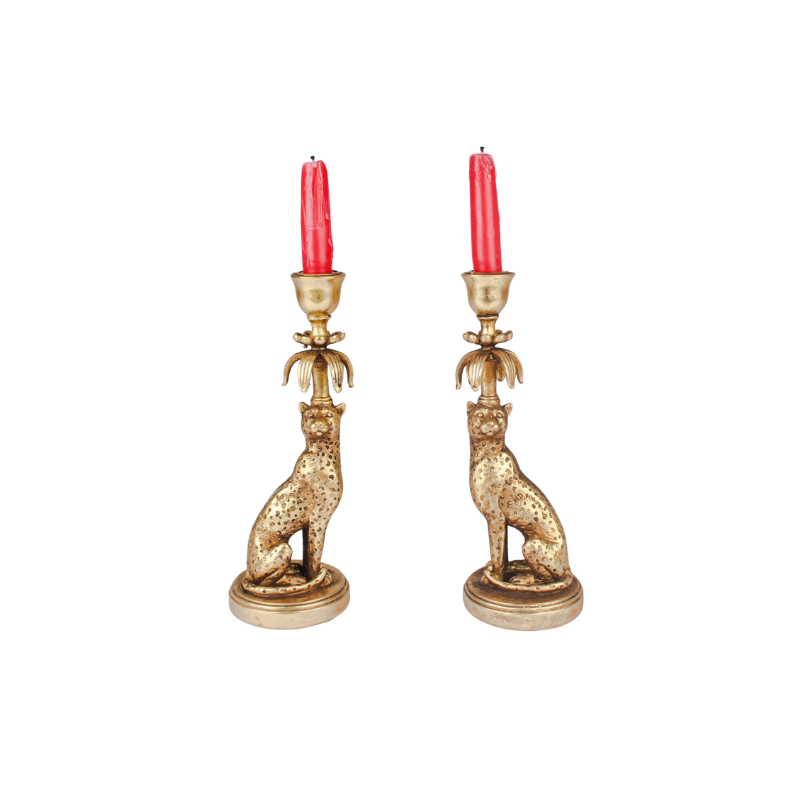 Leopard Candle Holder - Set of 2
