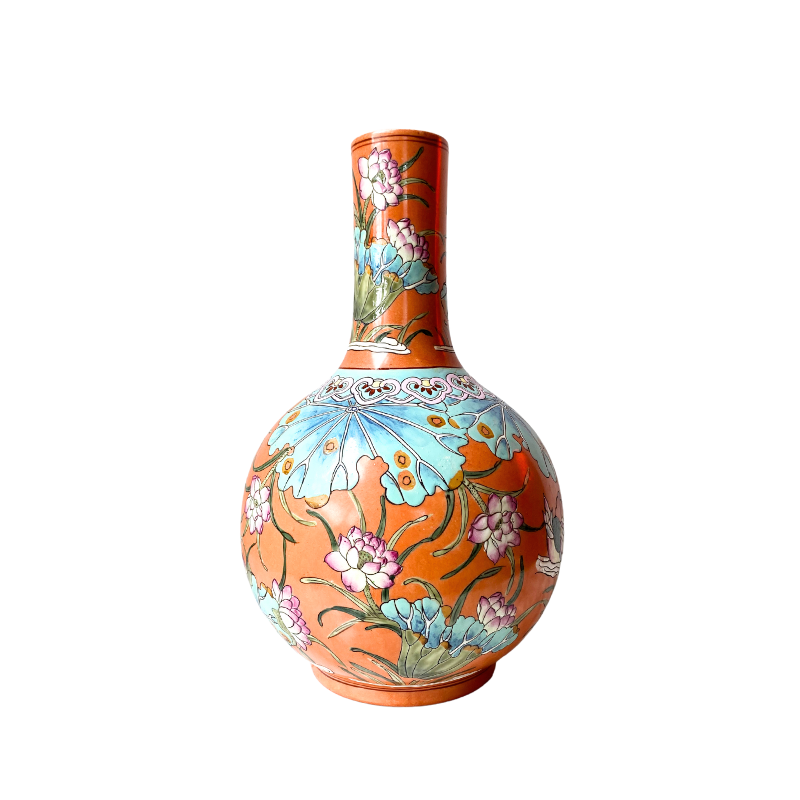 Tangerine Globular Vase