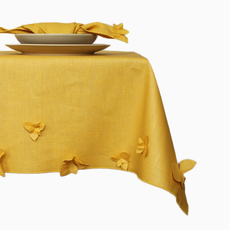 Flower Linen Tablecloth