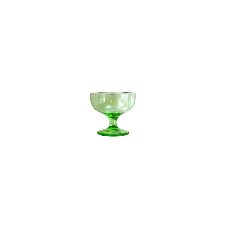 Green Glass Coupes- Set of 6