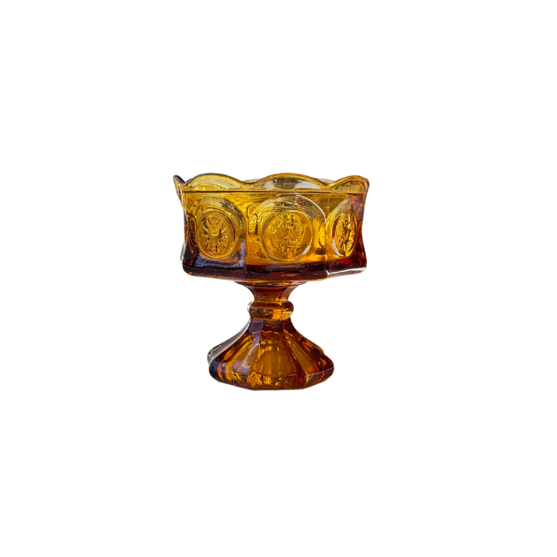 Amber Crown Vintage Compote