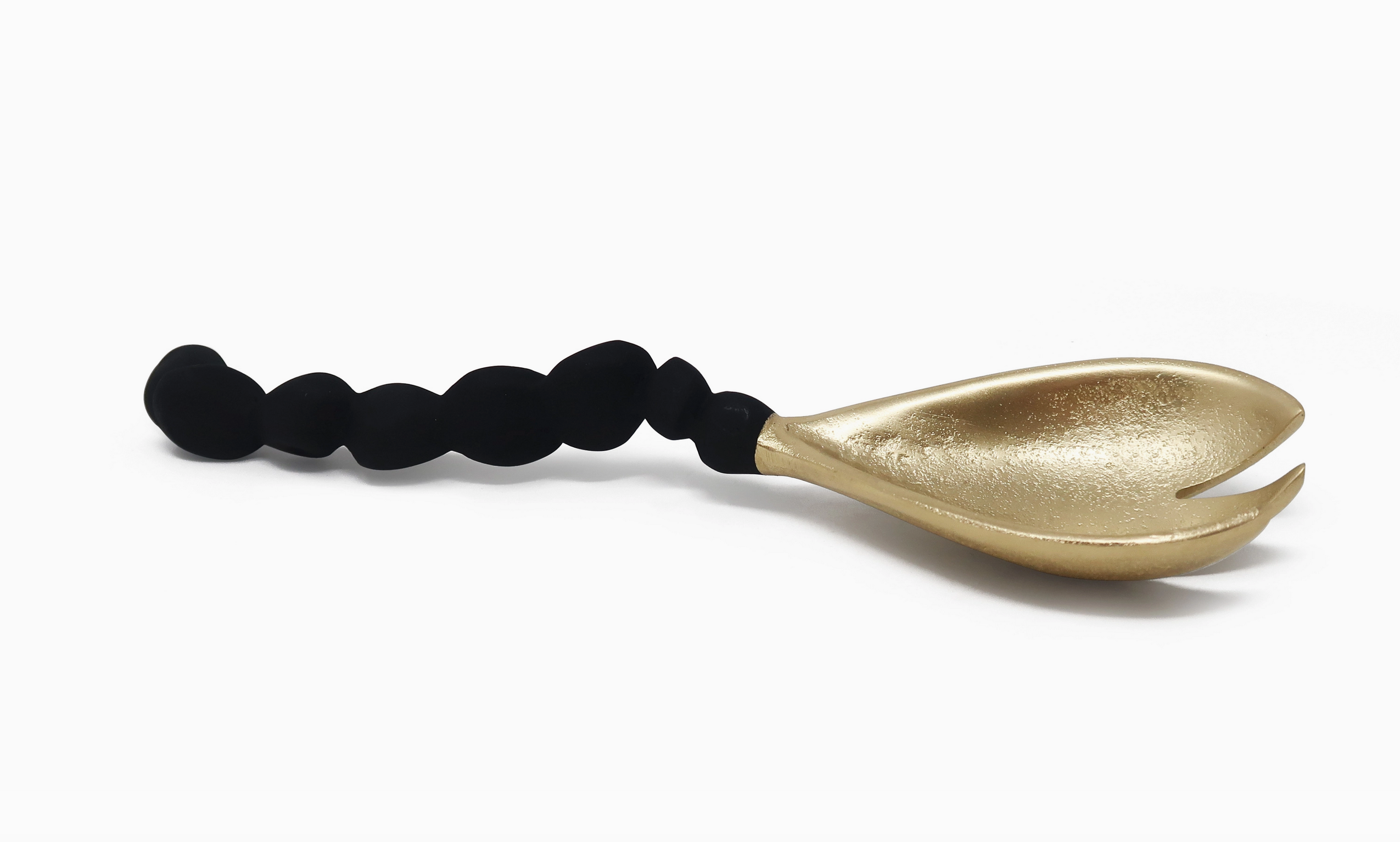 Gold Salad Servers with Pebble Design