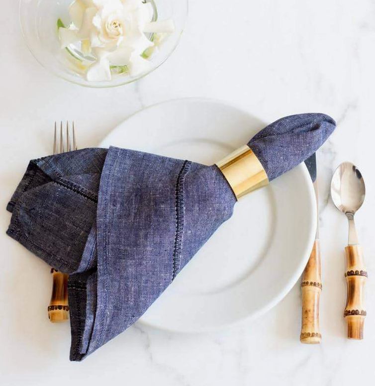 Linen Denim Napkins - Set of 4