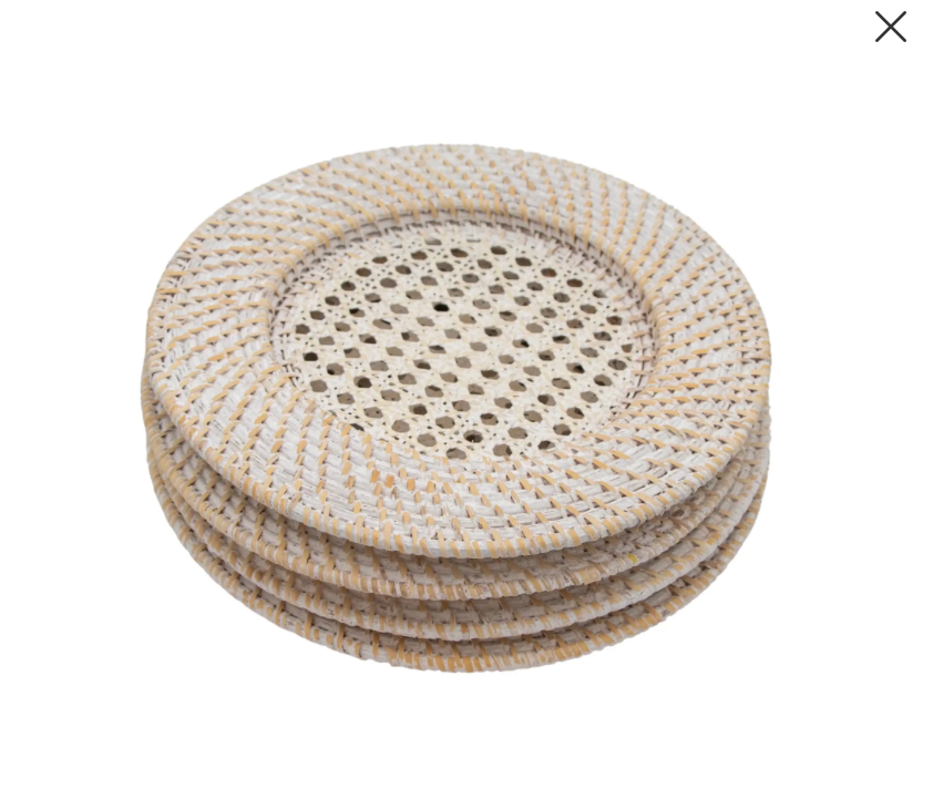 White Heritage Rattan Charger