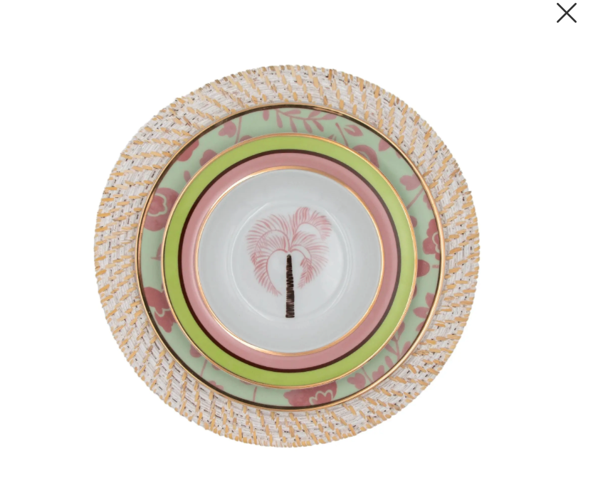 White Heritage Rattan Charger